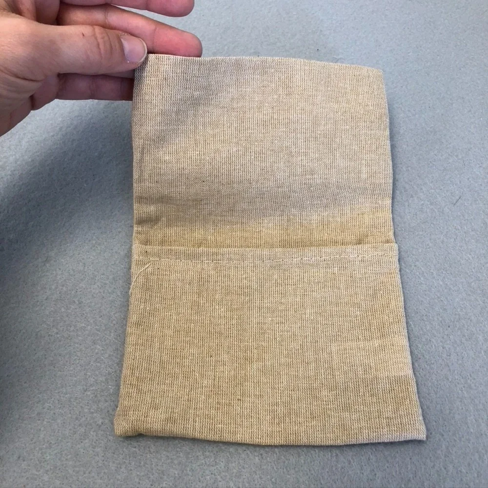 Authentic Gucci Dust Bag Cotton Beige Small Foldover Pouch Travel Storage Gift